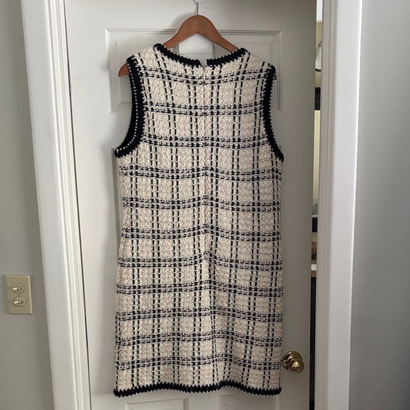 Tory Burch Black and Cream Plaid Mini Dress - Picture 3 of 4
